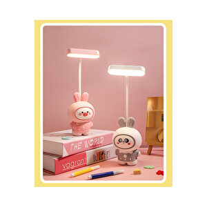 Figürlü Masa Lambası Ve Kalemtıraş, 25x5, Mor