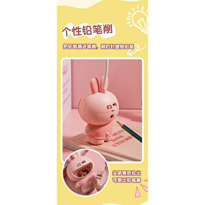 Figürlü Masa Lambası Ve Kalemtıraş, 25x5, Mor