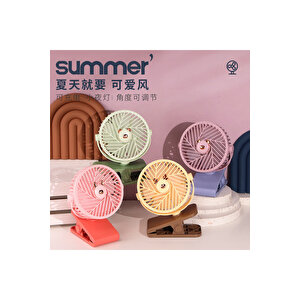 Figürlü Masaüstü Fan, Klipsli, Usb Li Ve Şarj Edilebilir, Sarı, 16x11 Kırmızı