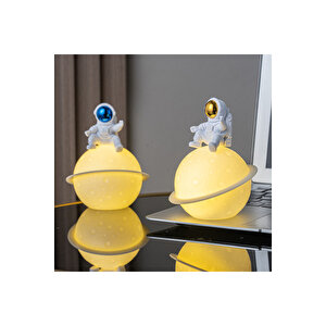 Ayda Astronot Gece Lambası, 12x10, Mavi