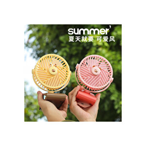 Figürlü Masaüstü Fan, Klipsli, Usb Li Ve Şarj Edilebilir, Sarı, 16x11 Sarı