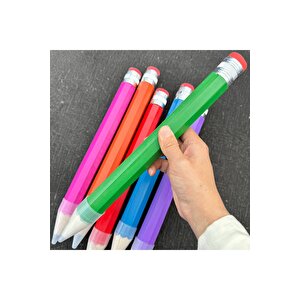 Dev Ahşap Kurşun Kalem, Silgili, Yeşil, 33x3 Yeşil