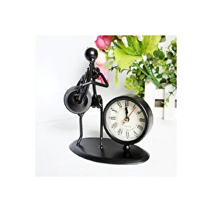 Müzisyen Adam Saksafon Metal Masa Saati, 15x12