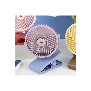 Figürlü Masaüstü Fan, Klipsli, Usb Li Ve Şarj Edilebilir, Mor, 16x11 Mor
