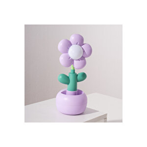 Papatya Masa Lambası Ve Kalemlik, Mor, 22x8 Mor