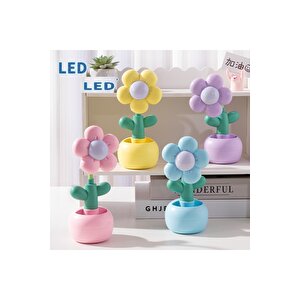 Papatya Masa Lambası Ve Kalemlik, Mor, 22x8 Mor