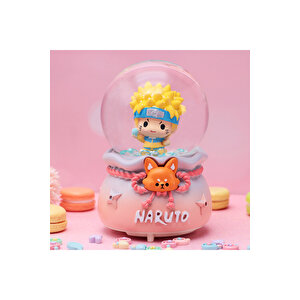 Naruto Orta Boy Kar Küresi Işıklı, Müzikli, Pembe, 12x8 Pembe