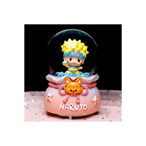 Naruto Orta Boy Kar Küresi Işıklı, Müzikli, Pembe, 12x8 Pembe