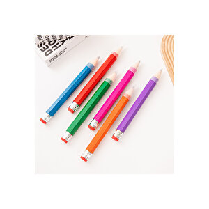 Dev Ahşap Kurşun Kalem, Silgili, Mavi, 33x3 Mavi