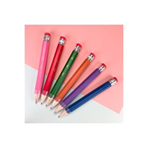 Dev Ahşap Kurşun Kalem, Silgili, Mavi, 33x3 Mavi