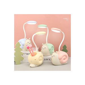 Salyangoz Masa Lambası Ve Kalemlik, Pembe, 29x9 Pembe