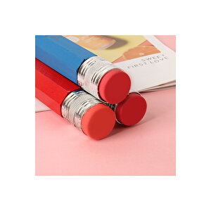 Dev Ahşap Kurşun Kalem, Silgili, Turuncu, 33x3