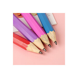 Dev Ahşap Kurşun Kalem, Silgili, Turuncu, 33x3