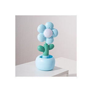 Papatya Masa Lambası Ve Kalemlik, Mavi, 22x8 Mavi