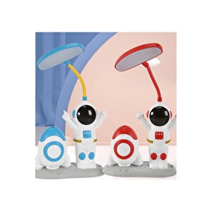 Füzeli Astronot Masa Lambası, Kalemlik Ve Kalemtıraş, Kırmızı, 26x14, Kırmızı