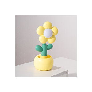 Papatya Masa Lambası Ve Kalemlik, Sarı, 22x8 Sarı