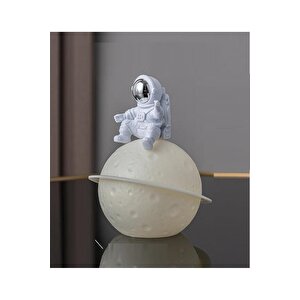 Ayda Astronot Gece Lambası, 12x10, Gri