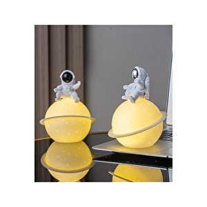 Ayda Astronot Gece Lambası, 12x10, Gri