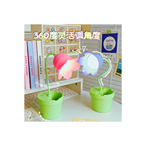 Laleli Masa Lambası Ve Kalemlik, Sarı, 35x10, Sarı