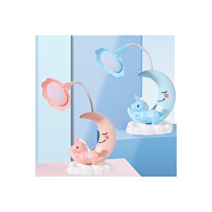 Unicorn Ve Ay Masa Lambası, 20x17, Pembe