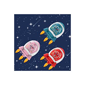 Roket Kilitli Kumbara Işıklı Ve Yapışkanlı, Kırmızı, 19x13 Kırmızı