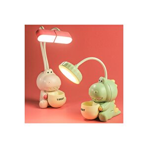 Hipopotam Masa Lambası, Kalemlik Ve Kalemtıraş, Pembe, 25x8, Pembe