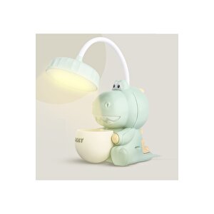 Hipopotam Masa Lambası, Kalemlik Ve Kalemtıraş, Yeşil, 25x8, Yeşil