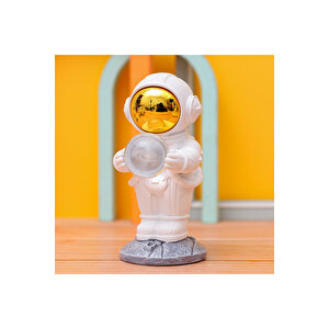 Büyük Astronot Masa Lambası, 30x15 Altın