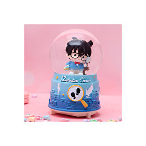 Dedektif Orta Boy Kar Küresi Işıklı, Müzikli, Mavi, 12x8 Mavi