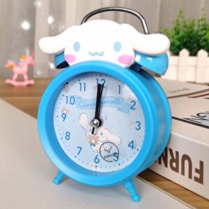 Cinnamoroll Metal Masa Saati, Alarmlı Ve Işıklı, Mavi, 13x8 Mavi
