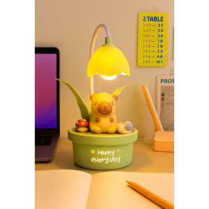 Capybara Ve Arkadaşları Masa Lambası, Yeşil, 17x11 Yeşil