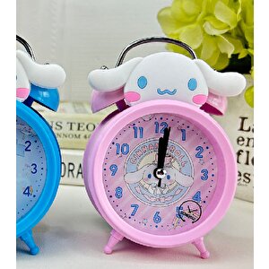Cinnamoroll Metal Masa Saati, Alarmlı Ve Işıklı, Pembe, 13x8 Pembe