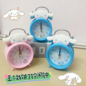 Cinnamoroll Metal Masa Saati, Alarmlı Ve Işıklı, Pembe, 13x8 Pembe
