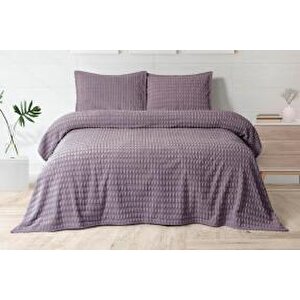 Modern Twıst 3 Parça Battaniye Seti 220x240cm Mürdüm Murdum