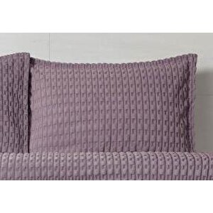 Modern Twıst 3 Parça Battaniye Seti 220x240cm Mürdüm Murdum