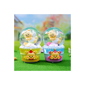 Ayıcık Orta Boy Kar Küresi Işıklı, Müzikli, Sarı, 12x8 Sarı