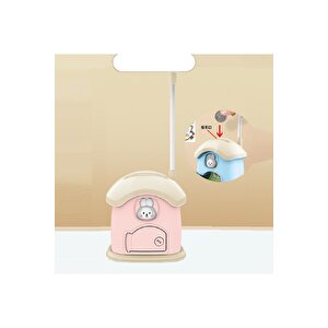 Tavşan Evi Masa Lambası, Kalemlik Ve Kumbara, Pembe, 25x10, Pembe