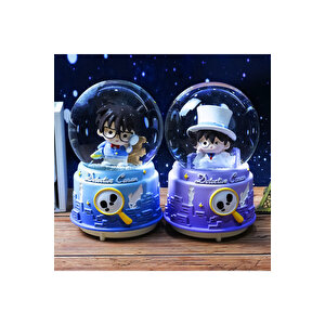 Dedektif Orta Boy Kar Küresi Işıklı, Müzikli, Mavi, 12x8 Mavi