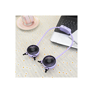 Kuromi Boyunluk Fan, 2 Kademeli, Usb Li Ve Şarj Edilebilir, Siyah, 70 Cm Siyah