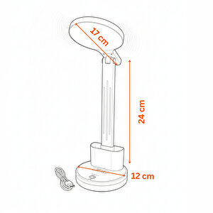 Dokunmatik 3 Renkli Kademesiz Karartmalı Type C Şarjlı Masa Lambası Kalemlikli 10w Beyaz Led