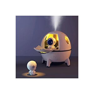 Astronot Masa Lambası Ve Hava Nemlendirici, Beyaz, 12x11,