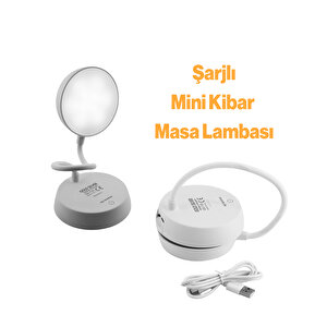 Masa Üstü Lamba Şarjlı Akrobat 360° 3 Kademe Dokunmatik Çalışma Okuma Işığı Gece Lambası Soft Işık