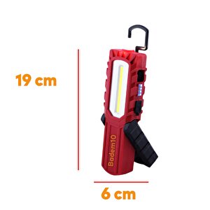 Mıknatıslı İş Lambası Led El Feneri Askılı Işıldak Kamp Lambası 5+1 W Şarjlı Gece Lambası 4400 Mah