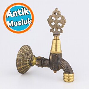 Osmanlı Motifli Musluk Bahçe Çeşme Şadırvan Balkon İçin Dekoratif Otantik Antik Musluk Pirinç Döküm