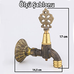 Osmanlı Motifli Musluk Bahçe Çeşme Şadırvan Balkon İçin Dekoratif Otantik Antik Musluk Pirinç Döküm