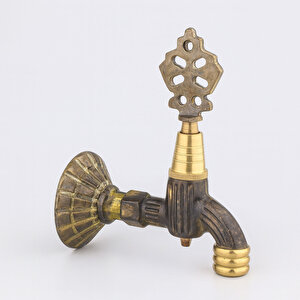 Osmanlı Motifli Musluk Bahçe Çeşme Şadırvan Balkon İçin Dekoratif Otantik Antik Musluk Pirinç Döküm