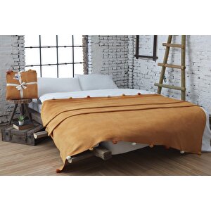 Ponponlu Pike Battaniye 150x200 Sarı Karisikcokrenkli