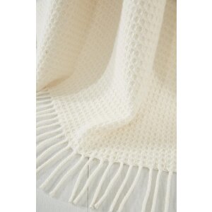 Dolce Bonita Yün-pamuk Püsküllü Battaniye 130x170 Cm Nude Krem