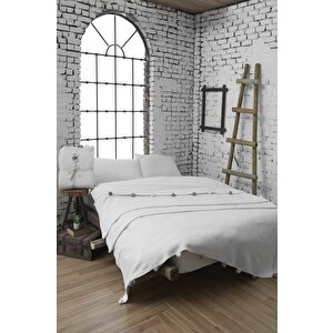 Ponponlu Pike Battaniye 150x200 Krem Krem