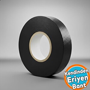 Kendinden Kaynayan Silikon Soğuk Sarma Eriyen Bant 19mm X 5m Tekli Hava Su Elektrik İzolasyonu Siyah